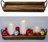 Aglary Wood Candle Holder with Metal Handle , Rustic Table Centerpiece Rectangle Decorative Tray for Display Candle, Dining Table, Wedding