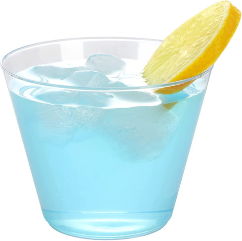 Clear Plastic Cups Clear Disposable Cups 9 Oz 100 Pack Plastic Cups Recyclable Wine Glasses for Parties Elegant Plastic Party Cups Wedding Decorations