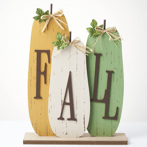 YAblue Fall Decorations Pumpkin Block Wooden Thanksgiving Sign Rustic Farmhouse Table Decor Autumn Harvest Decoration 15.2 x 11.6 Inch