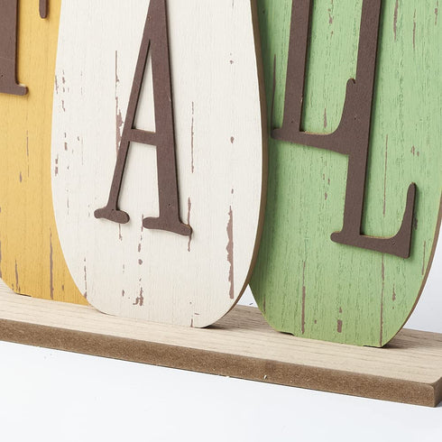 YAblue Fall Decorations Pumpkin Block Wooden Thanksgiving Sign Rustic Farmhouse Table Decor Autumn Harvest Decoration 15.2 x 11.6 Inch