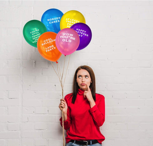 Kipi Toys Funny Party Abusive Balloons 24 Pcs Jumbo Pack Birthday Humor Fun Prank Gag Balloon Joke Special Decoration Gift Present for Old Adults College