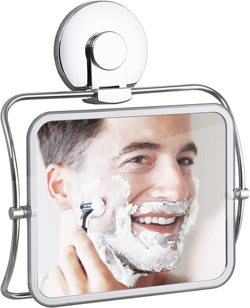 Velmade Shower Mirror Shower Mirror Fogless for Shaving-No Fog Shower Mirror 360 Degree Swivel-Waterproof Large Shower Mirror Rust-Resistant Shower Mirror Fogless for Bathroom-NO Drilling-Chrome