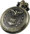VIGOROSO Vintage Retro Pocket Watch UNITED STATES AIR FORCE Style Bronze Steampunk Chain in Box