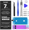 Conqto Upgraded Battery for iPhone 7, 3300mAh 2022 New Version Higher Capacity 0 Cycle Battery Replacement for iPhone 7 A1660, A1778, A1779 with Full Set Repair Tool Kits, Adhesive & Instructions