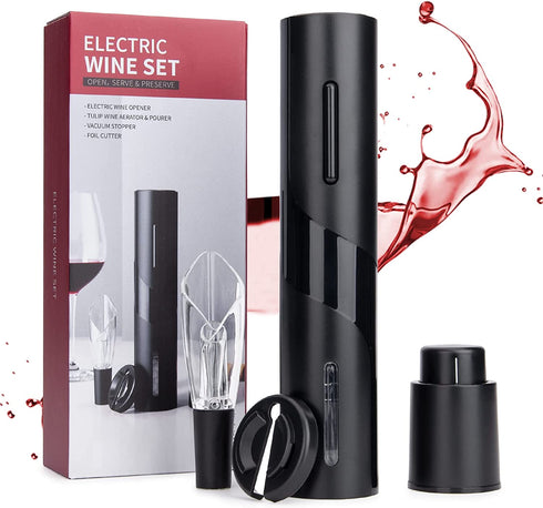 mafiti Wine Gifts for Him Men Dad Husband Fathers Day, Electric Wine Bottle Openers Pourer Aerater Stopper Set 4-in-1, Wine Accessories Christmas Boxes Birthday Gifts for Women