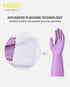PACIFIC PPE 4 Pairs Reusable Dishwashing Cleaning Gloves with Latex Free, Cotton Lining, Kitchen Gloves, Purple, Medium