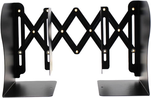 Md Trade Bookends Metal Iron Adjustable Books Holder Stand Desk Heavy Duty Nonskid Bookend, Black