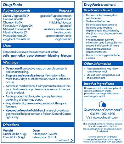 Colic Calm Homeopathic Gripe Water, Colic & Infant Gas Relief Drops, 2 Ounce