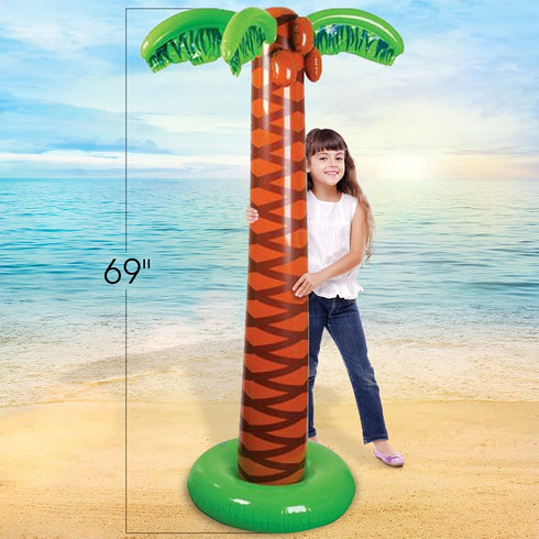 ArtCreativity Palm Tree Inflate, 69-Inch Tall Inflatable Palm Tree, Unique Tropical Party Décor for Hawaiian, Luau, and Wedding Parties, Water Compartment for Upright Display, Fun Swimming Pool Toy