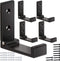 Folding Coat Hooks, 5Pcs Wall Hooks for Hanging Coat Towel Hooks Hardware Heavy Duty Aluminum Alloy Headphone Holder Hooks No Rust Wall Mounted with Screws for Hat, Bags, Fitness Equipment (Black)