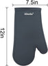 Alselo Oven Mitts Heat Resistant Silicone Kitchen Gloves for 550 Degrees with Waterproof and Non-Silp, Set of 2 Oven Gloves for Baking Cooking Barbecue Microwave Machine Washable (Grey, 2)