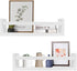 Foraineam Set of 2 Floating Shelves Wall Mounted Wood Storage Shelves Nursery Room White Wall Shelves