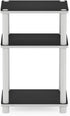 Furinno Just 3-Tier Turn-N-Tube End Table / Side Table / Night Stand / Bedside Table with Plastic Poles, 1-Pack, White/White