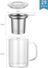 Enindel 3020.05 Glass Tea Mug with Infuser and Lid, Tea Cup, Clear, 20 OZ, GM005
