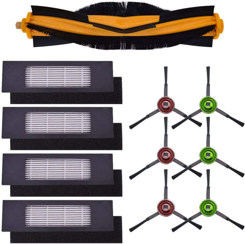 Neutop Replacement Accessories Compatible with Ecovacs Deebot OZMO 920, 950, T5, T8, T8 AIVI Robot Vacuum Parts with 1 Main Roller Brush 4 Filter Sets 6 Side Brushes