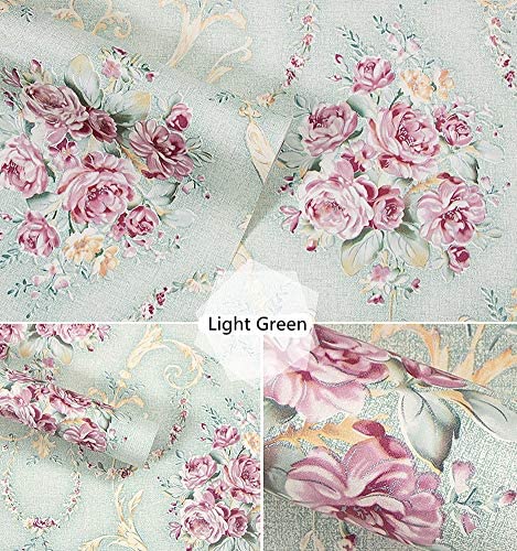 Teemall Vintage Blooming Flower Wallpaper Peel & Stick Backsplash Mural for Livingroom Bedroom Kitchen 17.7''x98''