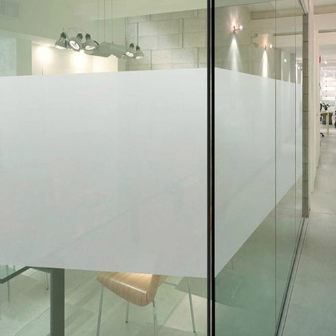 DUOFIRE Privacy Window Film Frosted Glass Film Matte White Static Cling Glass Film No Glue Anti-UV Window Sticker Non Adhesive for Privacy Office Meeting Room Bathroom Living Room DS001W 23.6x78.7in