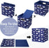 13 inch Collapsible Storage Cubes Bins Fabric Storage Boxes Blue Foldable Cube Inserts Storage White Whale Folding Cloth Storage Baskets Drawer Organizer ,QY-SC04-3