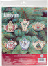 Prima Marketing 21-1486 14 Count Christmas Teapot Ornaments Counted Cross Stitch Kit, 3-Inch, Set of 6