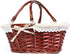 MEIEM Wicker Basket Gift Baskets Empty Oval Willow Woven Picnic Basket Cheap Easter Candy Basket Storage Wine Basket with Handle Egg Gathering Wedding Basket (Brown)