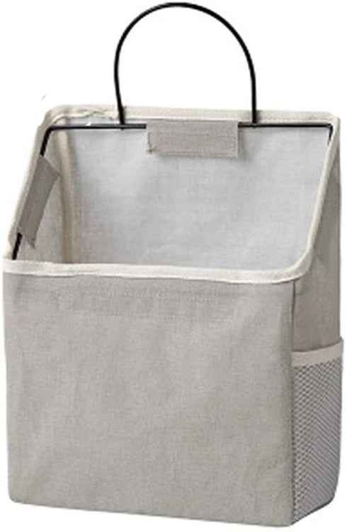 Wall Hanging Storage Bag, Waterproof Over The Door Closet Organizer Hanging Pocket Organizer for Bedroom, Bathroom, Linen Cotton (Gray)