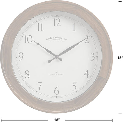 FirsTime & Co.® Walnut Garrison Wall Clock, American Crafted, Walnut Wood, 16 x 2 x 16,