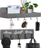 OurWarm 2PCS Mail and Key Holder for Wall Decorative, Wooden Key Hanger with 10 Key Hooks for Wall, Mail Organizer Wall Mount with Key Rack, Rustic Home Entryway Decor for Hallway Office-Grey
