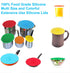 Microwave Covers, Silicone Food Lids sets, 5 Colorful Combo for Bowl Cup Pot Skillet Airtight Seal Super Suction Lid