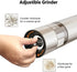 Electric Salt and Pepper Grinder - Automatic, Refillable, Battery Operated Stainless Steel Spice Mills with Light - One Handed Push Button Peppercorn Grinders and Sea Salt Mills