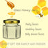 DnayDkiy 20-Count 1.5 oz Mini Hexagonal Glass Honey Jars - Small Honey Jars with Wooden Dippers, Bee Charms, Thank You Cards and Jutes - Honey Jars with Gold Lids for Baby Shower, wedding and Party Favors