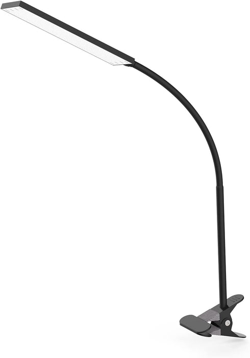 TOPESEL 5W 48 LEDs Dimmable Clip-on Led Desk Lamp, Eye-Care Flexible Gooseneck USB Clamp Reading Lamp, 3 Color Temperature, 14 Brightness Levels Table Lamp, Black