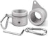 BonyTek 2 Pack Aluminum Alloy Flag Pole Rings, 360 Degree Rotating Flagpole Flag Mounting Rings Spinning Flag Pole Kit with Carabiner for 0.75-1.00 Inch Diameter Flagpole (Φ 1 inch, Silver)
