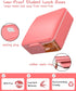 LOOK BACK Bento Lunch Boxes for Kids, 4-Compartment 1.2L Leak-Proof Lunch Container for Child with Sauce Jar, Fork and Spoon, DIY Stickers, BPA-Free Toddlers Food Container Microwave Dishwasher Safe