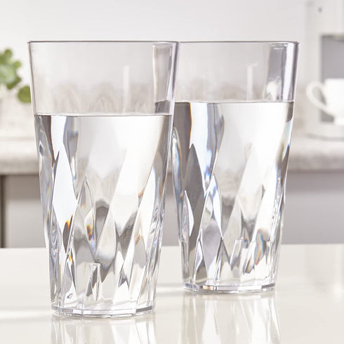 Palmetto 20-ounce Clear Plastic Tumblers | set of 16