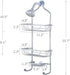 Hanging Shower Caddy, Maxdoux Bathroom Storage Rack Over Shower Head Aluminum 100% Anti-Rust Shower Organizer With Basket for Soap and 2 Hooks, Extra Wide Shower Storage for Shampoo, Conditioner, Gray