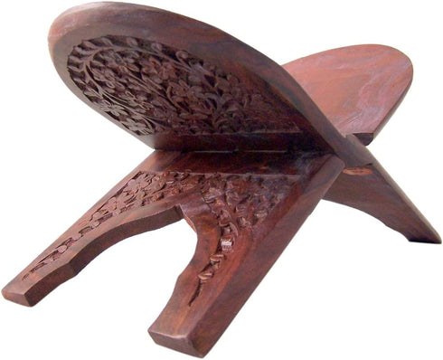 Carved Rosewood Bible Hymnal or Missal Display Stand, 10 Inch