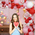 Women's Day Party Balloons Arch and Garland, 110 PCS Valentines Color Red Pink White Balloons 18" 12" 5" Red Heart Mylar Balloons for Valentines Wedding Engagement Party Supplies