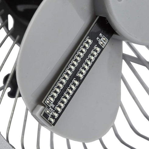 LICHAMP Clock Fan with Floating Led Time Display, Desk Usb Led Fan with Clock Light, 7"