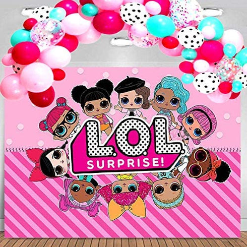128 Pieces Surprise Party Balloons Garland Arch Kit Decorations Supplies - 12" 5" Rose Red Pink Blue White Polka Dots Latex Balloon Confetti Balloons for Kids Baby Shower Girls Boys LOL Birthday Party