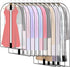 Pwsap 12 Pack Breathable Clothes Covers with Zip, Hanging Garment Covers Bags Dress Bag Covers Moth-Proof Mens Suit Storage Bag Dust Cover for Wardrobe Storage and Travel(Clear)