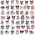 Kuromi and My Melody Stickers Pack| 50pcs Cute My Melody Kuromi Sanrio Stickers for Laptop Water Bottle Travel Case Phone Skateboard - Vinyl Waterproof Kawaii Stickers for Kids Adults Teens Girls