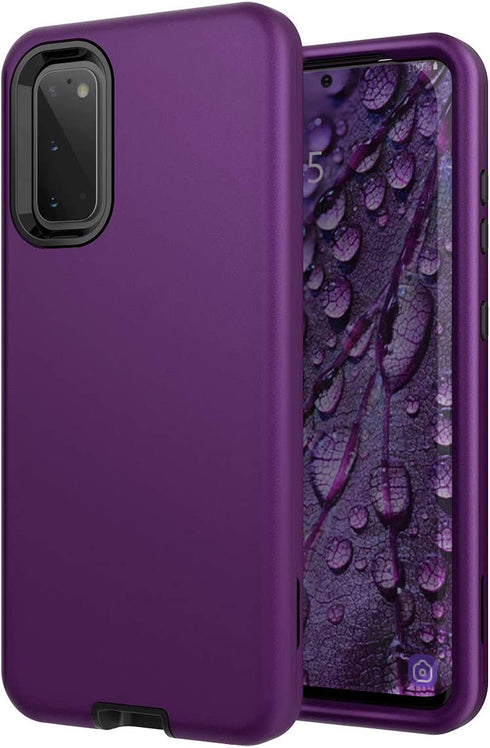 Galaxy S20 Case, WeLoveCase S20 5G Cover 3 in 1 Full Body Heavy Duty Protection Hybrid Shockproof TPU Bumper Three Layer Protective Case for Samsung Galaxy S20 5G 6.2 Dark Purple