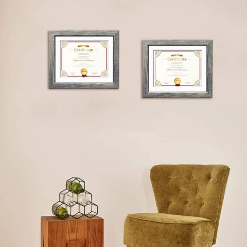 Edenseelake 4 Packs 8.5 x 11 Picture Frame, Rustic 8.5x11 Photo Frames for Wall Mounting and Tabletop Decoration, Grey