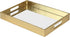 Vixdonos Decorative Mirror Tray Gold Serving Tray Bathrooom Vanity Tray for Makeup on Dresser or Coffee Table,16.2'' X 12.2" X 2''