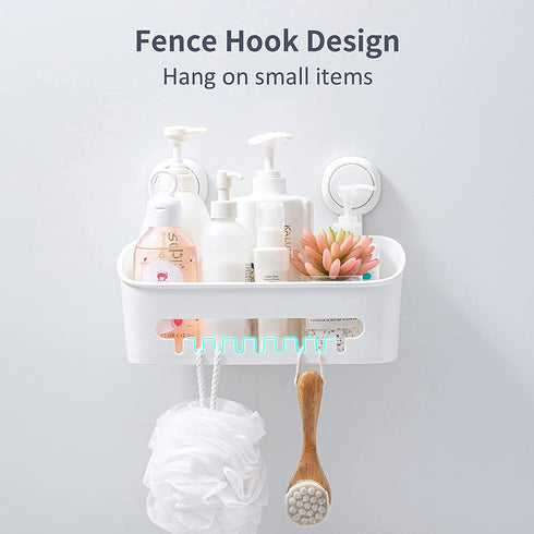 TAILI Shower Caddy with Vacuum Suction Cup Drill-Free Removable Shower Shelf Storage Basket for Shampoo & Toiletries, Kitchen Bathroom Bedroom Organizer