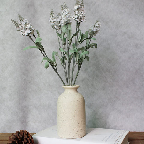 HY&GH Small Ceramic Vase Set of 2 ,Frosted Ceramic Flower vases , 5.7 inch, 5 inch H Tall, Modern Faux Floral Vase, Distressed Décor for Rustic Home, Wedding Centerpiece, Housewarming