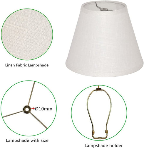 Tootoo Star Barrel White Small Lamp Shade for Table Floor Lamps Replacement, 6x10x7.5 Inch, Fabric Cloth, Spider Model (white)