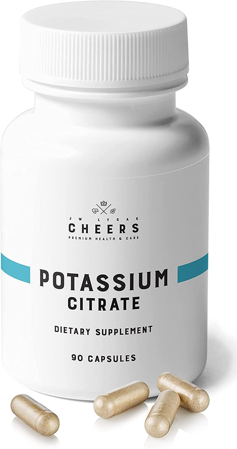Cheers Natural Potassium Citrate Capsules 333mg | 90 Vegan Potassium Tablets | 1000mg Daily Dosage | Keto Potassium Supplement Premium Quality for Adults | Natural Mineral Electrolyte