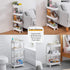 Wiisto Assembly Slim Storage Cart Mobile Shelving Unit Organizer Slide Out Storage Rolling Utility Cart Tower Rack for Kitchen Bathroom Laundry Narrow Places (White, 35.03 * 14.76 * 5.1in)
