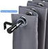 Curtain Rods for Windows 30 to 62 Inch, 1 Inch Black Curtain Rod Set, Stainless Steel Heavy Duty Drapery Rods with Adjustable Brackets for Room Divider, Bedroom, Living room, Kitchen, Bathroom, Black